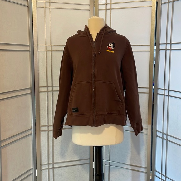 Tops - WALT Disney Parks chocolate brown Mickey hoodie 2X